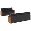 vidaXL Set mobilier de grădină cu perne, 8 piese, negru, poliratan