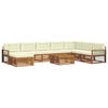 vidaXL Set de canapele de exterior 9 buc. Natural și Crem