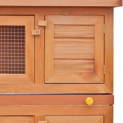 Cușcă de exterior iepuri cușcă adăpost animale mici, 4 uși, lemn