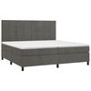 vidaXL Pat box spring cu saltea, gri &icirc;nchis, 200x200 cm, catifea