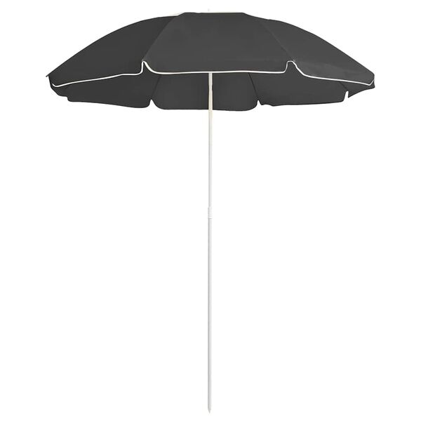 vidaXL Umbrelă de soare de grădină, st&acirc;lp din oțel, antracit, 180 cm