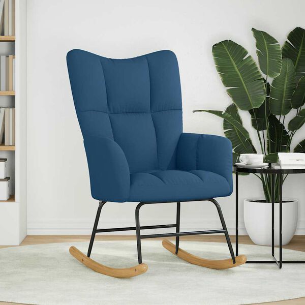 vidaXL Scaun balansoar, albastru, material textil