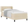 vidaXL Pat cu arcuri cu headboard Crem 90 x 200 cm țesătură