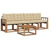 vidaXL Set de canapele de exterior cu pernă 5 pcs Natural și Bej
