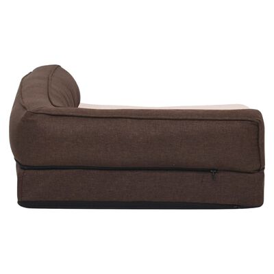 vidaXL Saltea ergonomică pat de câini maro, 75x53 cm, aspect in/fleece
