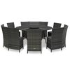 vidaXL Set mobilier de exterior cu perne, 7 piese, gri, poliratan