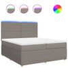 vidaXL Pat box spring cu saltea, gri taupe, 200x200 cm, textil