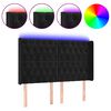 vidaXL Tăblie de pat cu LED, negru, 163x16x118/128 cm, catifea