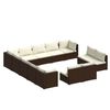 vidaXL Set mobilier de grădină cu perne, 13 piese, negru, poliratan