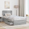 vidaXL Cadru de pat cu headboard Gri Sonoma 75 x 190 cm Lemn compozit