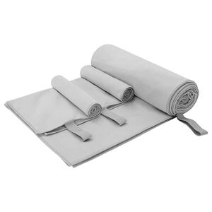 vidaXL Set de Prosoape Sport 3 buc. Gri 210 x 100 cm