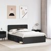 vidaXL Cadru de pat cu headboard Negru 140 x 200 cm Lemn de pin masiv