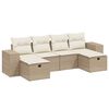 vidaXL Set canapele de grădină cu perne, 6 piese, bej, poliratan