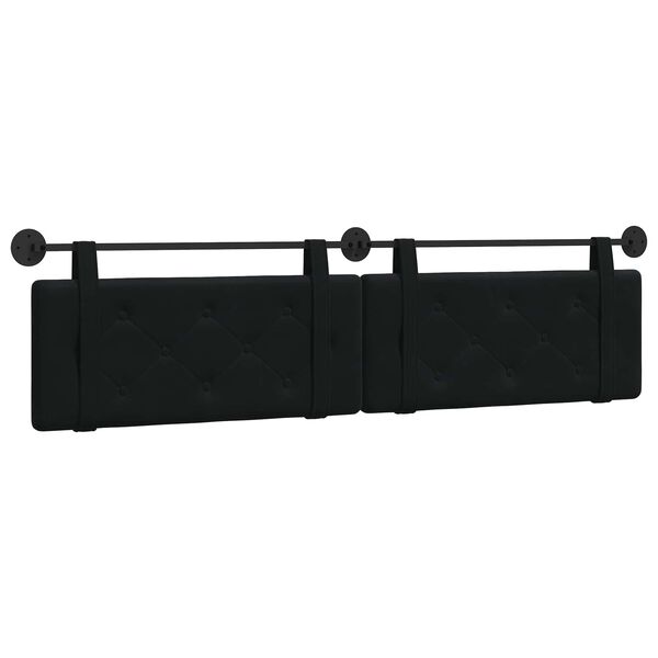 vidaXL Cap de pat suspendat Pe perete Negru 210 x 55 x 5 cm Catifea