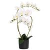 vidaXL Plantă de orhidee artificială cu ghiveci Alb 45 x 15 x 65 cm