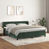 vidaXL Pat box spring cu saltea, verde &icirc;nchis, 180x200 cm, catifea