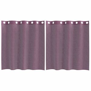 vidaXL Perdele Voile cu Oelii 2 buc Violet 140x140 cm