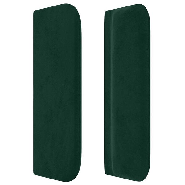 vidaXL Tăblie de pat cu aripioare verde &icirc;nchis 183x16x78/88 cm catifea