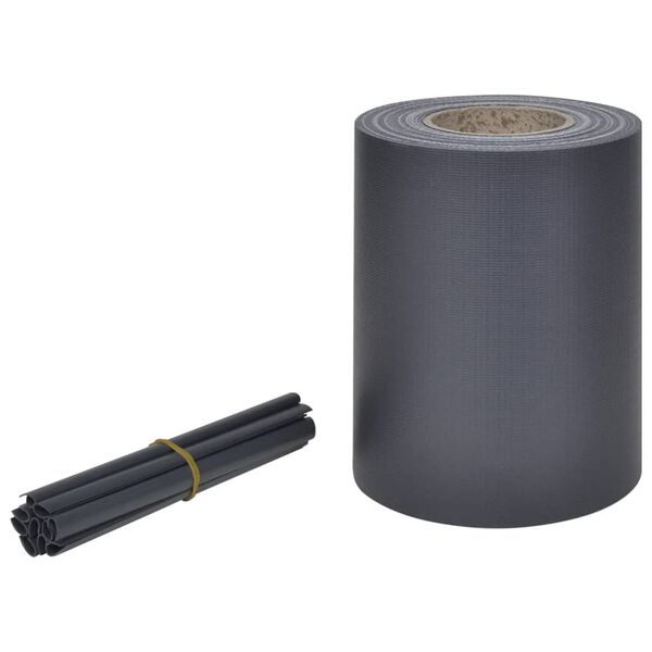 vidaXL Panou de intimitate grădină, gri închis, 70 x 0,19 m, PVC