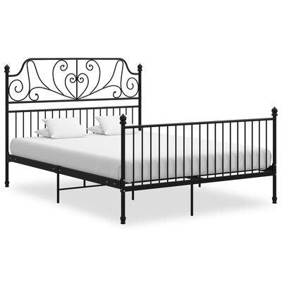 vidaXL Cadru de pat, negru, 140x200 cm, metal