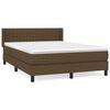 vidaXL Pat box spring cu saltea, maro &icirc;nchis, 140x200 cm, textil