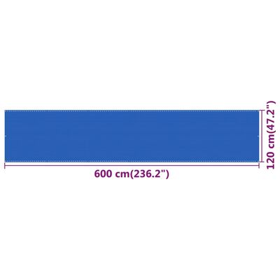vidaXL Paravan de balcon, albastru, 120x600 cm, HDPE