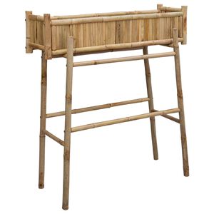 vidaXL Ghiveci pentru Grădină cu Suport natural 100 x 38 x 114 cm