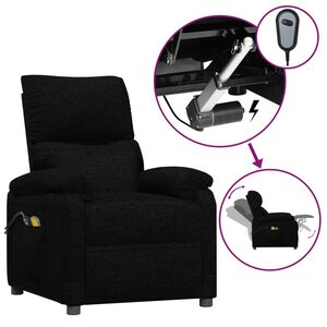vidaXL Fotoliu de masaj electric rabatabil, negru, textil