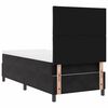 vidaXL Pat cu arc LED cu saltea cu headboard Negru 90 x 190 cm Catifea