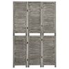vidaXL Separator cameră cu 3 panouri, gri, 106,5x166 cm, lemn masiv