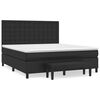 vidaXL Pat box spring cu saltea, negru, 180x200 cm, piele ecologică