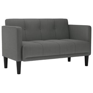 vidaXL Canapea loveseat, gri &icirc;nchis, 111 cm, textil