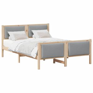 vidaXL Cadru de pat cu headboard Gri deschis 160 x 200 cm țesătură