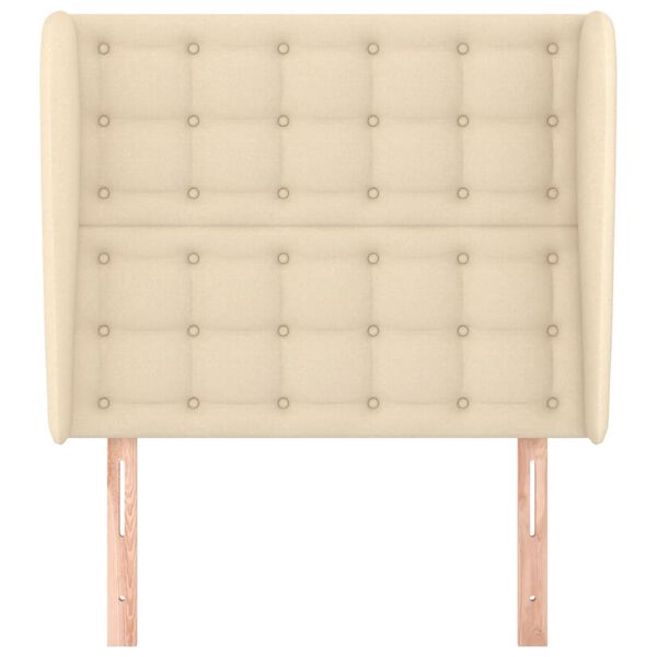 vidaXL Tăblie de pat cu aripioare, crem, 83x23x118/128 cm, textil