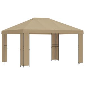 vidaXL Foișor 4 &times; 3 m Bej Poliester și oțel 190 gsm