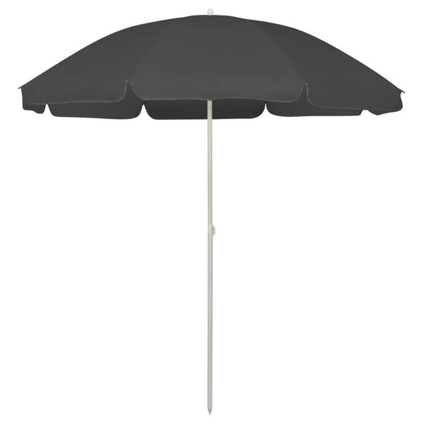 vidaXL Umbrelă de soare de plajă, antracit, 240 cm