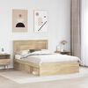 vidaXL Cadru de pat cu headboard Sonoma 140 x 200 cm Lemn de pin masiv