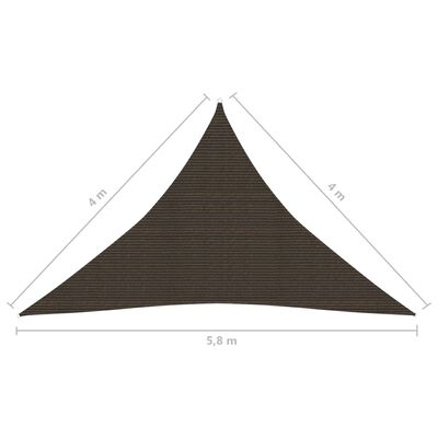 vidaXL Pânză parasolar, maro, 4x4x5,8 m, HDPE, 160 g/m²