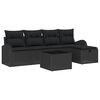vidaXL Set de canapele pentru grădină 6 buc. Negru poliratan