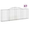vidaXL Coșuri gabion arcuite 7 buc, 300x30x100/120 cm fier galvanizat
