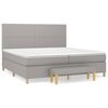 vidaXL Pat box spring cu saltea, gri deschis, 200x200 cm, textil