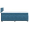 vidaXL Pat box spring cu saltea, albastru &icirc;nchis, 90x190 cm, catifea