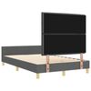 vidaXL Cadru de pat cu headboard Gri &icirc;nchis 140 x 200 cm țesătură