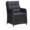 vidaXL Set mobilier de exterior, 11 piese, negru, poliratan