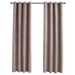 vidaXL Draperii opace cu inele metalice, 2 buc., gri taupe, 140x175 cm
