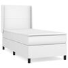 vidaXL Pat box spring cu saltea, alb, 80x200 cm, piele ecologică
