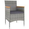 vidaXL Set mobilier grădină, 5 piese, gri, poliratan și lemn acacia