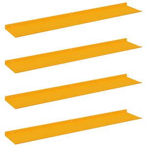 vidaXL Raft suspendat 4 pcs Galben muștar 100 x 18 x 2,5 cm Oțel
