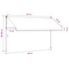 vidaXL Copertină retractabilă manual, portocaliu și alb, 350 cm, dungi