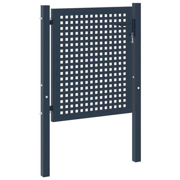 vidaXL Poartă de gard antracit 102x75 cm oțel